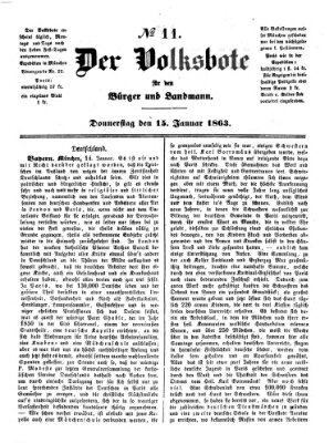 Der Volksbote für den Bürger und Landmann Donnerstag 15. Januar 1863