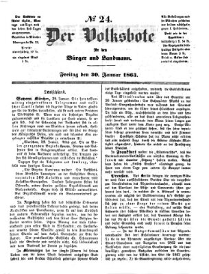 Der Volksbote für den Bürger und Landmann Freitag 30. Januar 1863