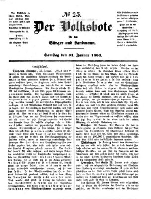 Der Volksbote für den Bürger und Landmann Samstag 31. Januar 1863