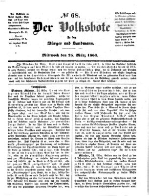 Der Volksbote für den Bürger und Landmann Mittwoch 25. März 1863