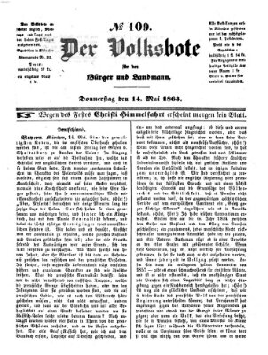 Der Volksbote für den Bürger und Landmann Donnerstag 14. Mai 1863