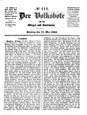 Der Volksbote für den Bürger und Landmann Sonntag 17. Mai 1863