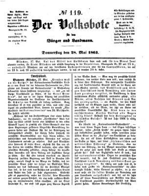 Der Volksbote für den Bürger und Landmann Donnerstag 28. Mai 1863