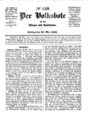 Der Volksbote für den Bürger und Landmann Freitag 29. Mai 1863