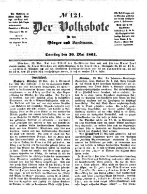 Der Volksbote für den Bürger und Landmann Samstag 30. Mai 1863