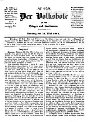 Der Volksbote für den Bürger und Landmann Sonntag 31. Mai 1863