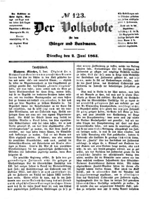 Der Volksbote für den Bürger und Landmann Dienstag 2. Juni 1863