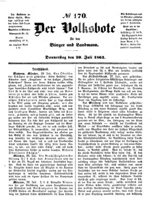 Der Volksbote für den Bürger und Landmann Donnerstag 30. Juli 1863