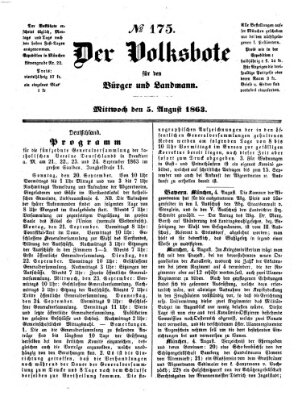 Der Volksbote für den Bürger und Landmann Mittwoch 5. August 1863