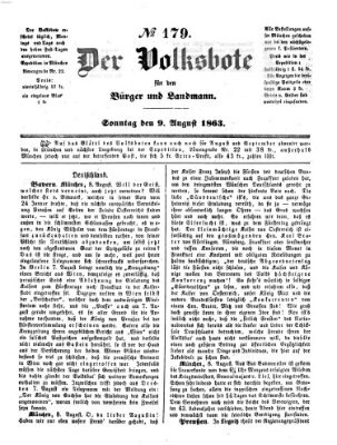 Der Volksbote für den Bürger und Landmann Sonntag 9. August 1863