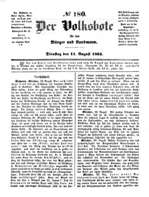 Der Volksbote für den Bürger und Landmann Dienstag 11. August 1863