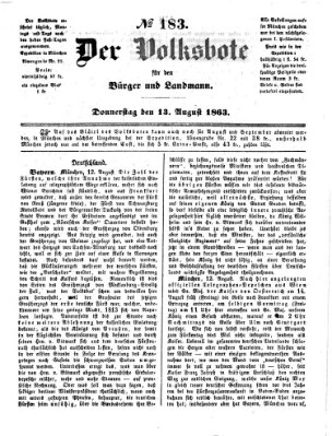 Der Volksbote für den Bürger und Landmann Donnerstag 13. August 1863