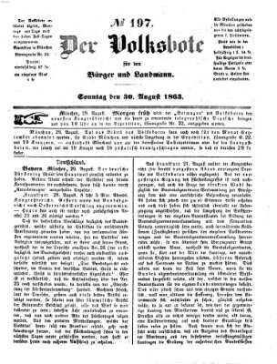 Der Volksbote für den Bürger und Landmann Sonntag 30. August 1863