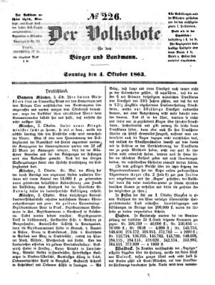 Der Volksbote für den Bürger und Landmann Sonntag 4. Oktober 1863