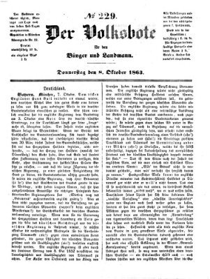 Der Volksbote für den Bürger und Landmann Donnerstag 8. Oktober 1863