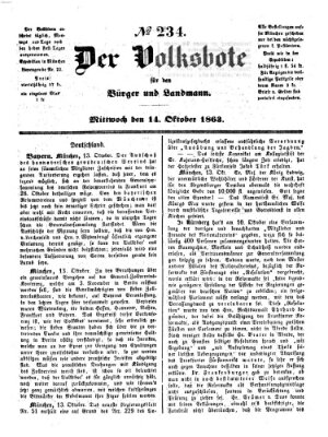 Der Volksbote für den Bürger und Landmann Mittwoch 14. Oktober 1863