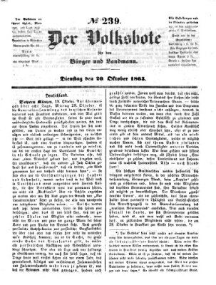 Der Volksbote für den Bürger und Landmann Dienstag 20. Oktober 1863