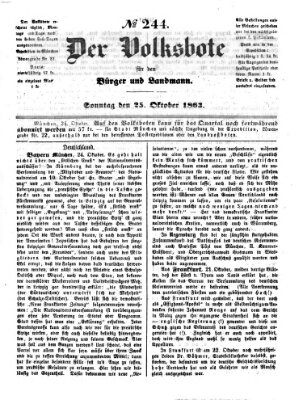 Der Volksbote für den Bürger und Landmann Sonntag 25. Oktober 1863