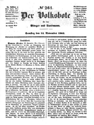 Der Volksbote für den Bürger und Landmann Samstag 14. November 1863