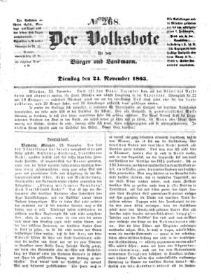 Der Volksbote für den Bürger und Landmann Dienstag 24. November 1863