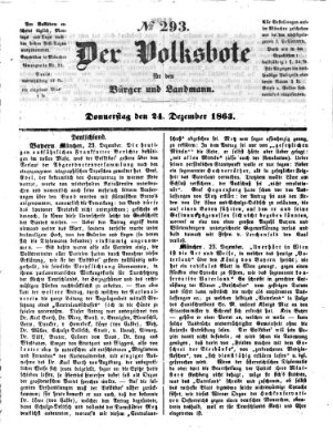 Der Volksbote für den Bürger und Landmann Donnerstag 24. Dezember 1863