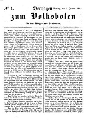 Der Volksbote für den Bürger und Landmann Montag 5. Januar 1863