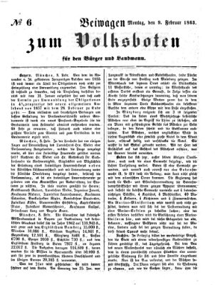 Der Volksbote für den Bürger und Landmann Montag 9. Februar 1863