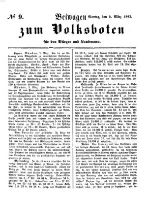 Der Volksbote für den Bürger und Landmann Montag 2. März 1863