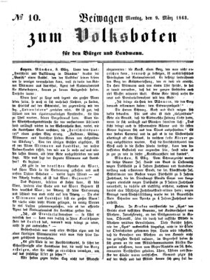 Der Volksbote für den Bürger und Landmann Montag 9. März 1863