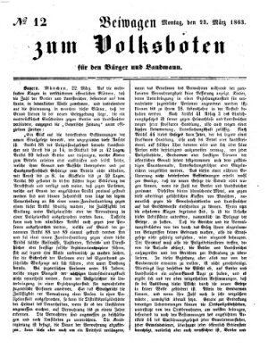 Der Volksbote für den Bürger und Landmann Montag 23. März 1863