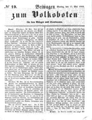 Der Volksbote für den Bürger und Landmann Montag 11. Mai 1863