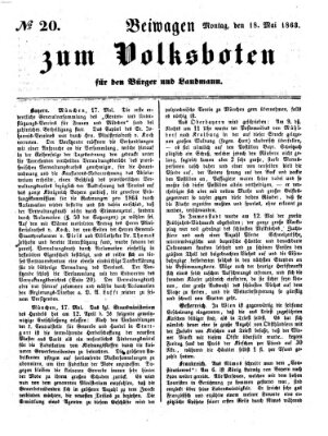 Der Volksbote für den Bürger und Landmann Montag 18. Mai 1863