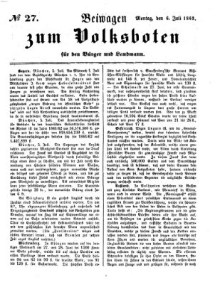 Der Volksbote für den Bürger und Landmann Montag 6. Juli 1863