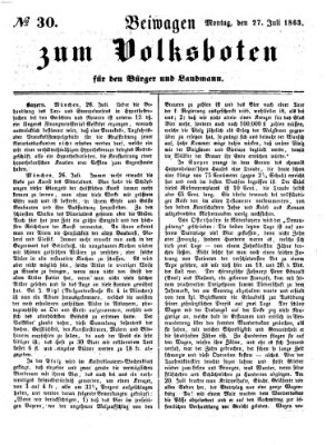 Der Volksbote für den Bürger und Landmann Montag 27. Juli 1863