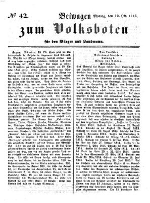 Der Volksbote für den Bürger und Landmann Montag 19. Oktober 1863