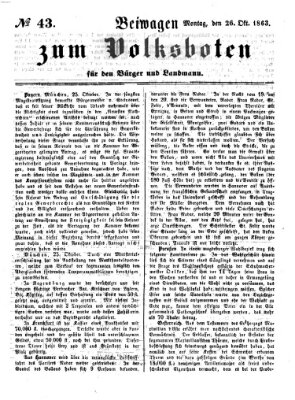 Der Volksbote für den Bürger und Landmann Montag 26. Oktober 1863