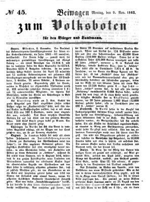 Der Volksbote für den Bürger und Landmann Montag 9. November 1863