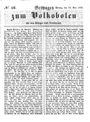 Der Volksbote für den Bürger und Landmann Montag 16. November 1863