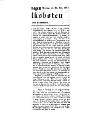 Der Volksbote für den Bürger und Landmann Montag 23. November 1863