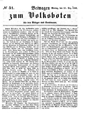 Der Volksbote für den Bürger und Landmann Montag 21. Dezember 1863