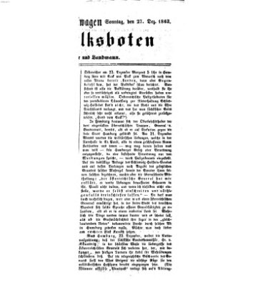 Der Volksbote für den Bürger und Landmann Sonntag 27. Dezember 1863