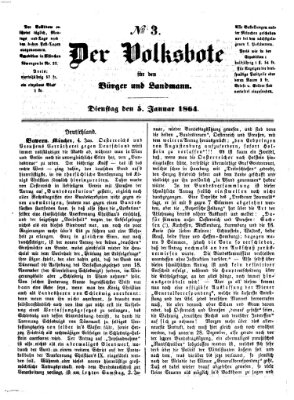 Der Volksbote für den Bürger und Landmann Dienstag 5. Januar 1864