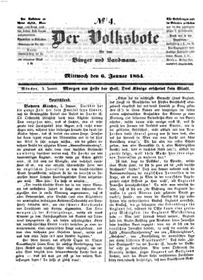 Der Volksbote für den Bürger und Landmann Mittwoch 6. Januar 1864