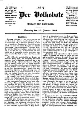 Der Volksbote für den Bürger und Landmann Sonntag 10. Januar 1864