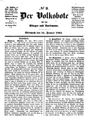 Der Volksbote für den Bürger und Landmann Mittwoch 13. Januar 1864