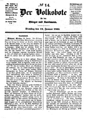 Der Volksbote für den Bürger und Landmann Dienstag 19. Januar 1864