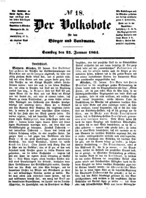 Der Volksbote für den Bürger und Landmann Samstag 23. Januar 1864