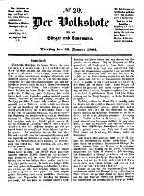 Der Volksbote für den Bürger und Landmann Dienstag 26. Januar 1864