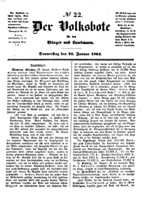 Der Volksbote für den Bürger und Landmann Donnerstag 28. Januar 1864