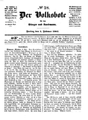 Der Volksbote für den Bürger und Landmann Freitag 5. Februar 1864